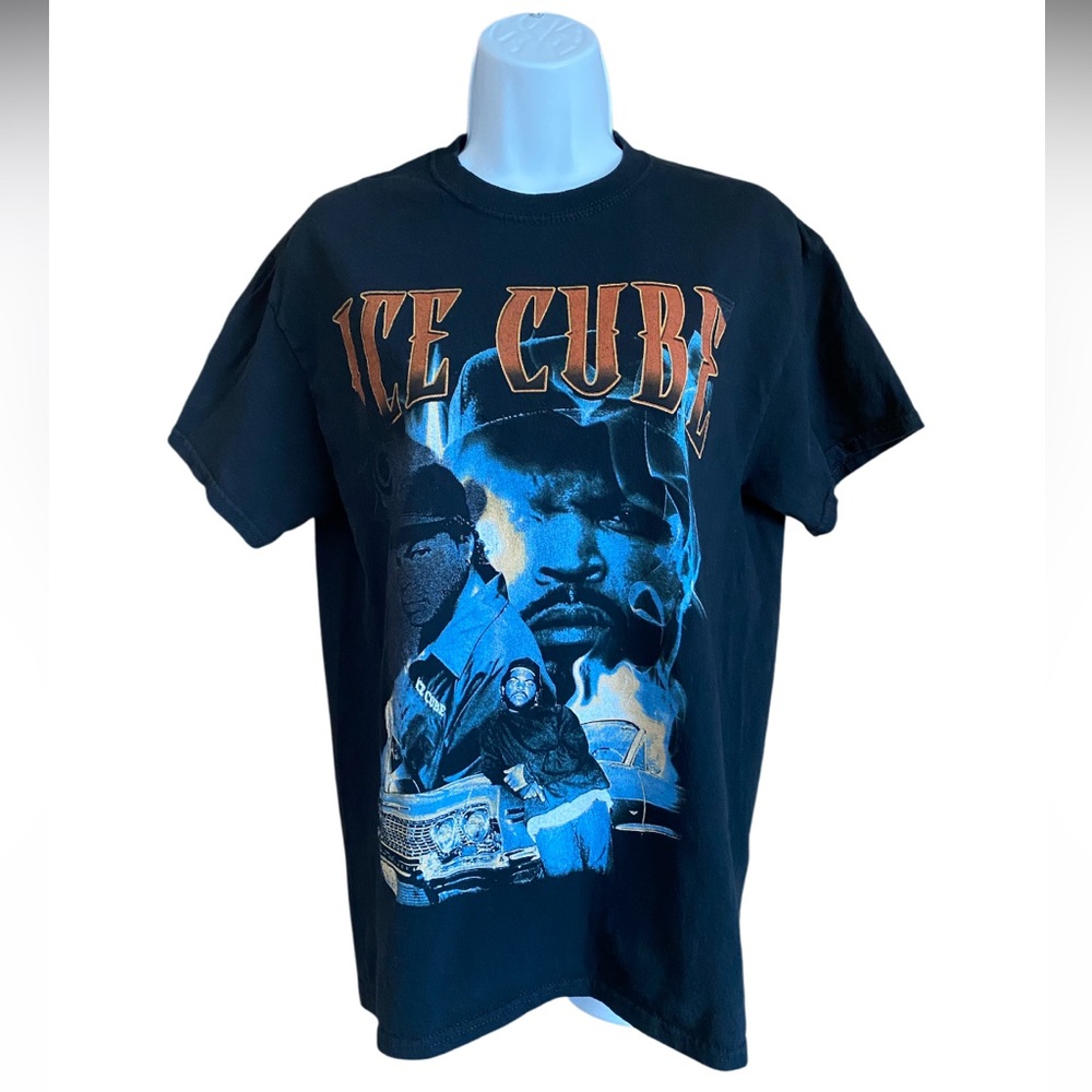 Ice Cube Hip Hop Black Graphic T-Shirt Straight outta Compton Size Medium